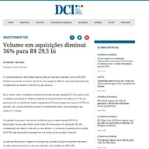 Volume em aquisies diminui 56% para R$ 29,5 bi